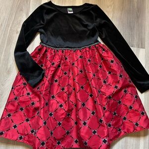 Dollie & Me Black and Red Long Sleeve Dress